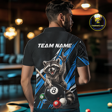 Load image into Gallery viewer, Custom Blue Funny Raccoon 8 Ball Billiard Shirt for Men Billiard Team Jersey Billiard League NNT191