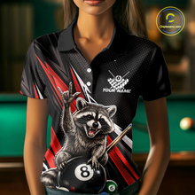 Load image into Gallery viewer, Custom Red Funny Raccoon 8 Ball Billiard Shirt for Women Billiard Team Jersey Billiard League NNT191