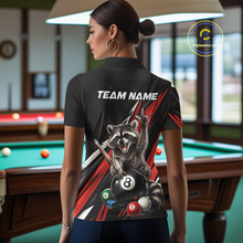 Load image into Gallery viewer, Custom Red Funny Raccoon 8 Ball Billiard Shirt for Women Billiard Team Jersey Billiard League NNT191