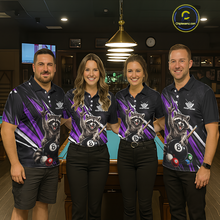 Load image into Gallery viewer, Custom Purple Funny Raccoon 8 Ball Billiard Shirt for Men Billiard Team Jersey Billiard League NNT191