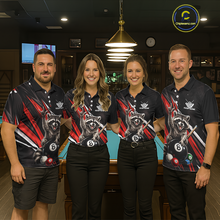 Load image into Gallery viewer, Custom Red Funny Raccoon 8 Ball Billiard Shirt for Women Billiard Team Jersey Billiard League NNT191