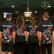 Load image into Gallery viewer, Custom Red Funny Raccoon 8 Ball Billiard Shirt for Women Billiard Team Jersey Billiard League NNT191