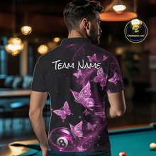 Load image into Gallery viewer, Custom Pink Butterfly Galaxy 8 Ball Billiard Shirt for Men Billiard Team Jersey Billiard League NNT192