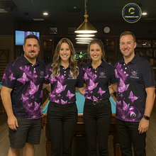 Load image into Gallery viewer, Custom Pink Butterfly Galaxy 8 Ball Billiard Shirt for Men Billiard Team Jersey Billiard League NNT192