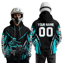 Load image into Gallery viewer, Personalized Turquoise ATV Motocross Hoodie Jersey Off-Road Hoodie Shirt for Kid Men Women HOT41