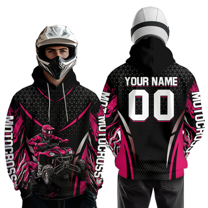 Personalized Pink ATV Motocross Hoodie Jersey Off-Road Hoodie Shirt for Kid Men Women HOT41