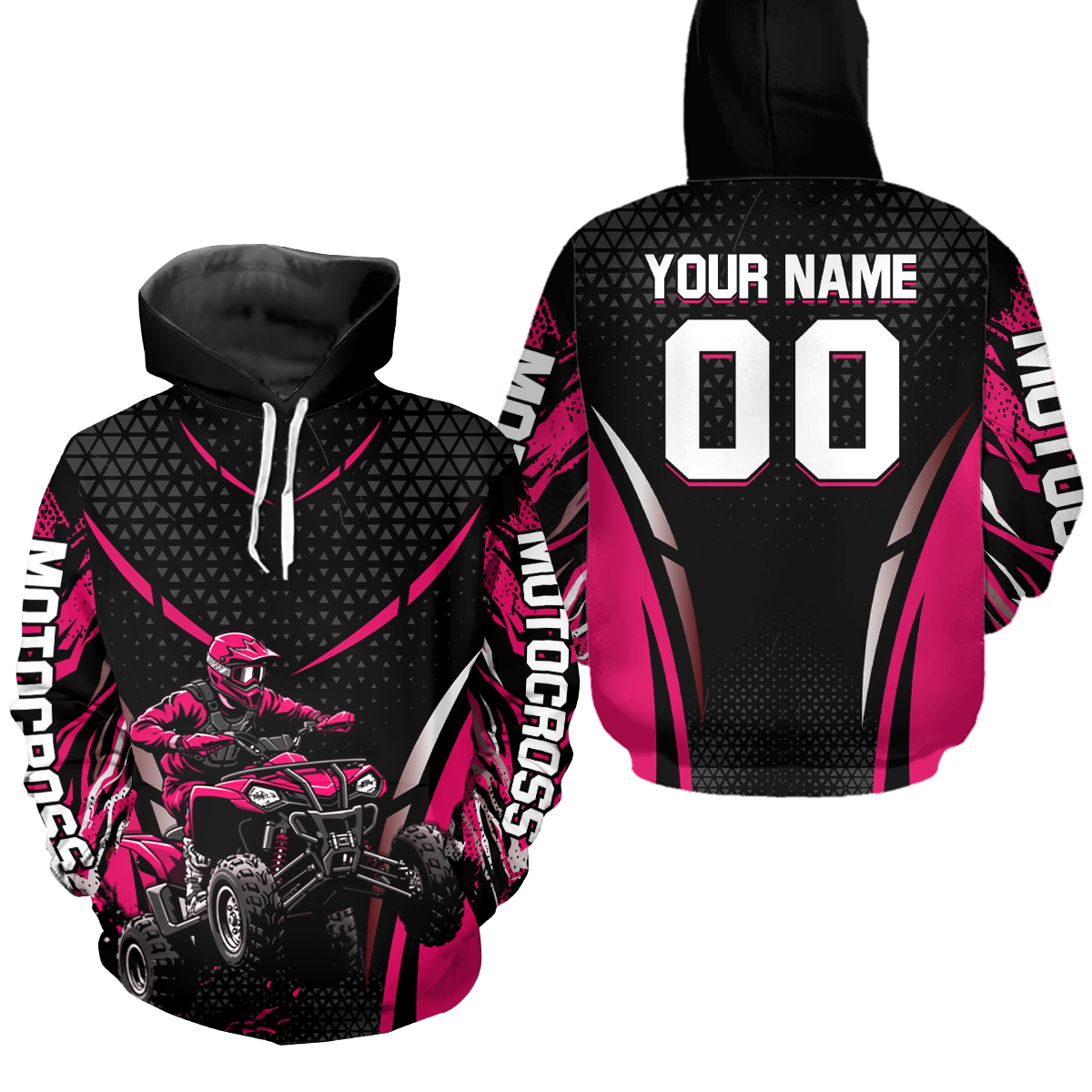 Personalized Pink ATV Motocross Hoodie Jersey Off-Road Hoodie Shirt for Kid Men Women HOT41