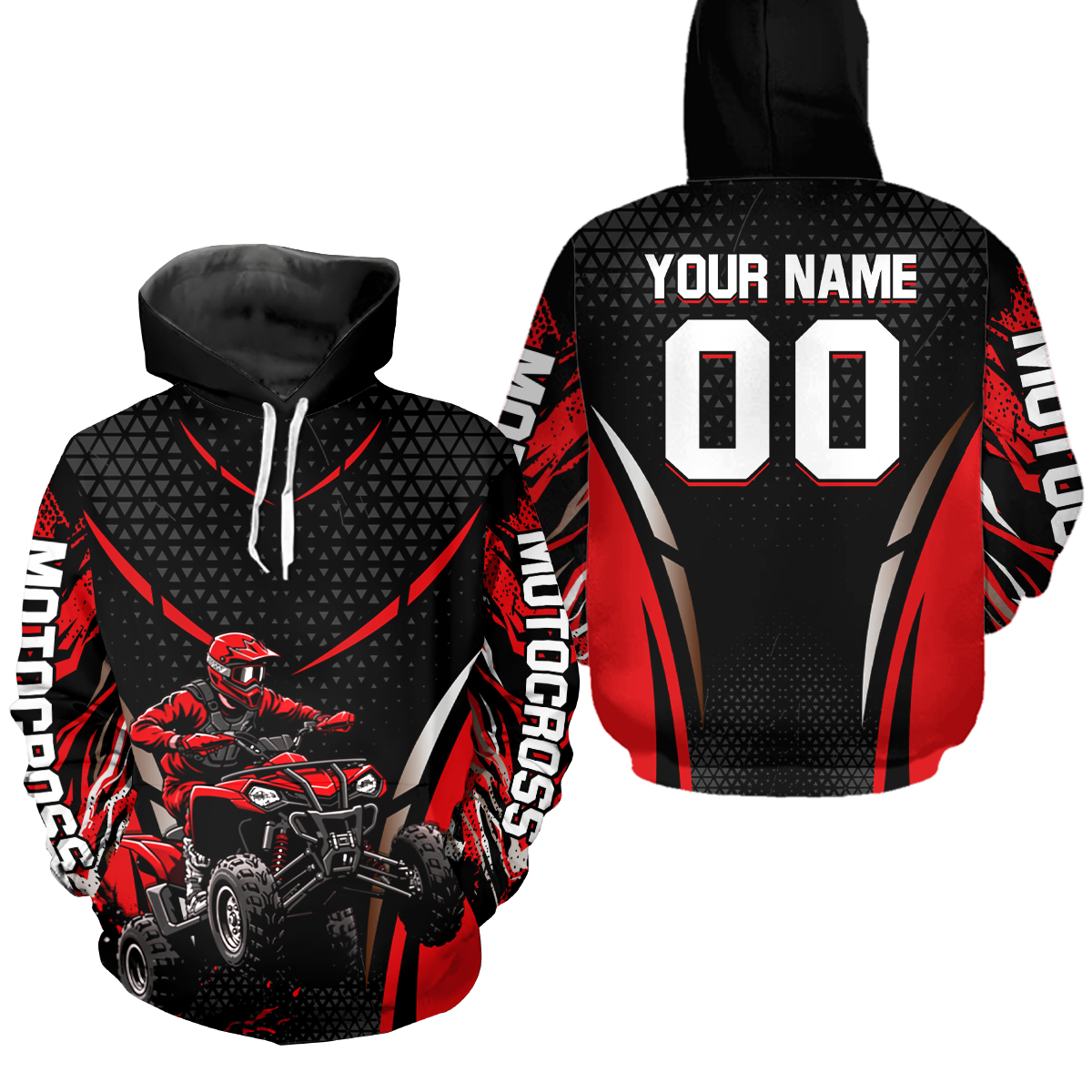 Personalized Red ATV Motocross Hoodie Jersey Off-Road Hoodie Shirt for Kid Men Women HOT41