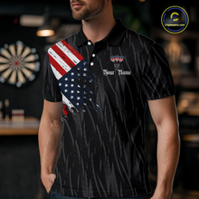 Load image into Gallery viewer, Custom US Flag Eagle Darts Shirt for Men Darts Team Jerseys Dart Tournament Polo &amp; 1/4 Zip NNT111