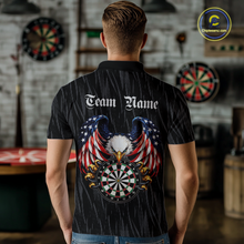 Load image into Gallery viewer, Custom US Flag Eagle Darts Shirt for Men Darts Team Jerseys Dart Tournament Polo &amp; 1/4 Zip NNT111