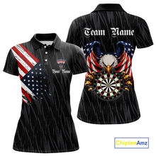 Load image into Gallery viewer, Custom US Flag Eagle Darts Shirt for Women Darts Team Jerseys Dart Tournament Polo &amp; 1/4 Zip NNT111