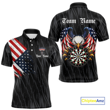 Load image into Gallery viewer, Custom US Flag Eagle Darts Shirt for Men Darts Team Jerseys Dart Tournament Polo &amp; 1/4 Zip NNT111