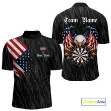 Load image into Gallery viewer, Custom US Flag Eagle Darts Shirt for Men Darts Team Jerseys Dart Tournament Polo &amp; 1/4 Zip NNT111