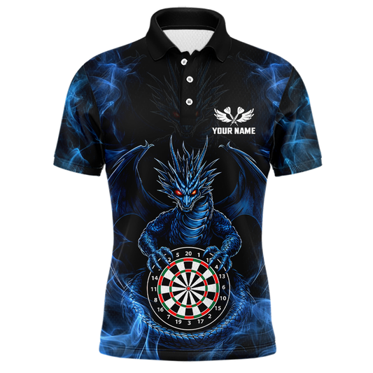 Custom Blue Dragon Darts Board Dart Shirts For Men Darts Team Jerseys Polo & 1/4 Zip NNT121