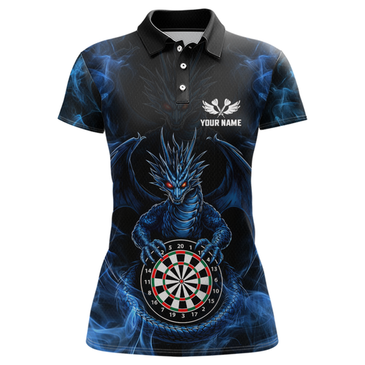 Custom Blue Dragon Darts Board Dart Shirts For Women Darts Team Jerseys Polo & 1/4 Zip NNT121