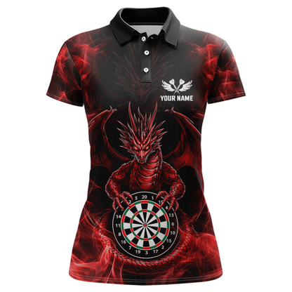 Custom Red Dragon Darts Board Dart Shirts For Women Darts Team Jerseys Polo & 1/4 Zip NNT121