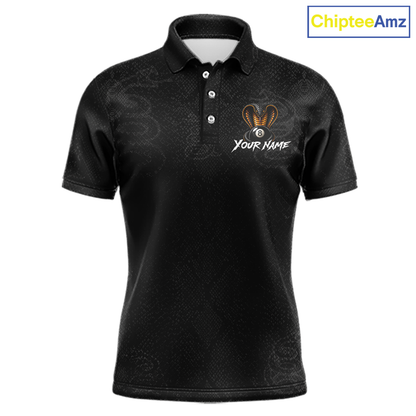 Custom Black Cobra Snake 8 Ball Billiard Shirt for Men Billiard Team Jersey Billiard League NNT188
