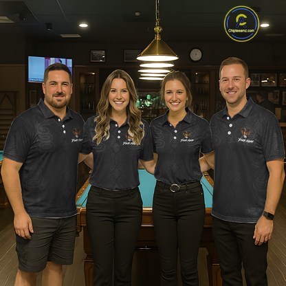 Custom Black Cobra Snake 8 Ball Billiard Shirt for Women Billiard Team Jersey Billiard League NNT188