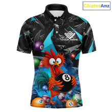 Load image into Gallery viewer, Custom Turquoise Funny Chicken 8 Ball &amp; 9 Ball Billiard Shirt for Men Billiard Team Jerseys NNT190