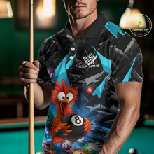 Load image into Gallery viewer, Custom Turquoise Funny Chicken 8 Ball &amp; 9 Ball Billiard Shirt for Men Billiard Team Jerseys NNT190