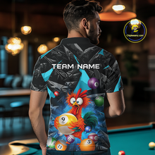 Load image into Gallery viewer, Custom Turquoise Funny Chicken 8 Ball &amp; 9 Ball Billiard Shirt for Men Billiard Team Jerseys NNT190