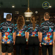 Load image into Gallery viewer, Custom Turquoise Funny Chicken 8 Ball &amp; 9 Ball Billiard Shirt for Men Billiard Team Jerseys NNT190