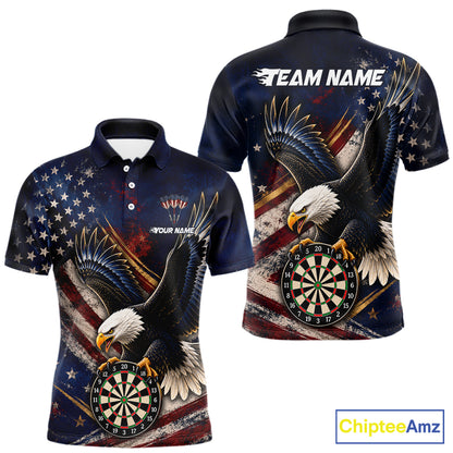 Custom American Flag Eagle Darts Shirt for Men Darts Team Jerseys Dartboard Shirt NNT293