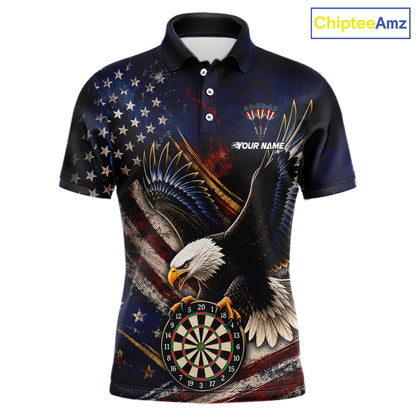 Custom American Flag Eagle Darts Shirt for Men Darts Team Jerseys Dartboard Shirt NNT293