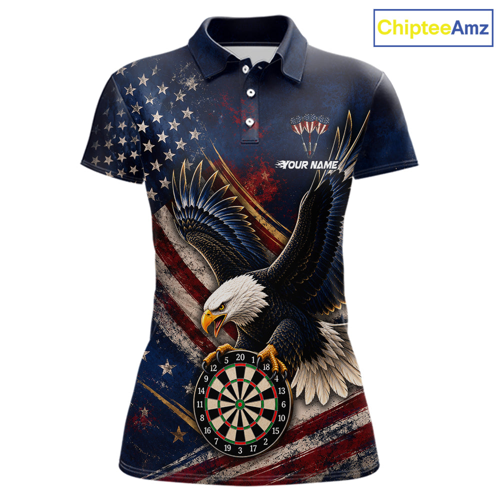 Custom American Flag Eagle Darts Shirt for Women Darts Team Jerseys Dartboard Shirt NNT293