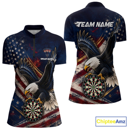 Custom American Flag Eagle Darts Shirt for Women Darts Team Jerseys Dartboard Shirt NNT293