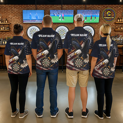 Custom American Flag Eagle Darts Shirt for Men Darts Team Jerseys Dartboard Shirt NNT293
