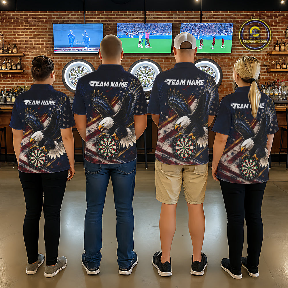 Custom American Flag Eagle Darts Shirt for Women Darts Team Jerseys Dartboard Shirt NNT293
