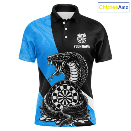 Custom Turquoise Cobra Snake Darts Shirt for Men Darts Team Jerseys Dartboard Shirt NNT294