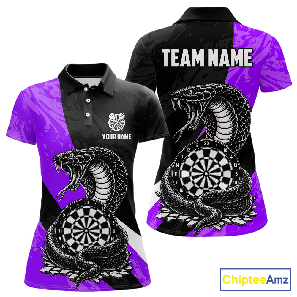 Custom Purple Cobra Snake Darts Shirt for Women Darts Team Jerseys Dartboard Shirt NNT294