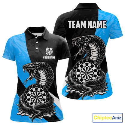 Custom Turquoise Cobra Snake Darts Shirt for Women Darts Team Jerseys Dartboard Shirt NNT294