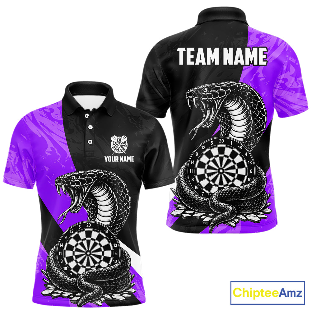 Custom Purple Cobra Snake Darts Shirt for Men Darts Team Jerseys Dartboard Shirt NNT294
