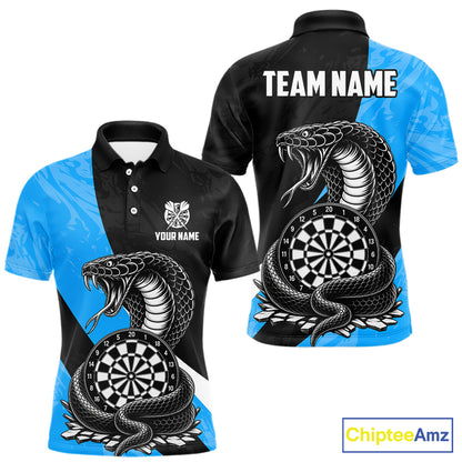 Custom Turquoise Cobra Snake Darts Shirt for Men Darts Team Jerseys Dartboard Shirt NNT294