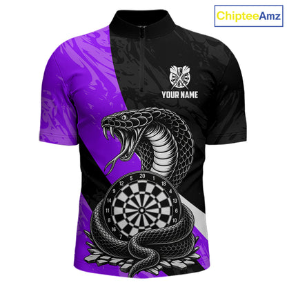 Custom Purple Cobra Snake Darts Shirt for Men Darts Team Jerseys Dartboard Shirt NNT294