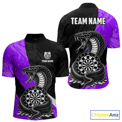 Custom Purple Cobra Snake Darts Shirt for Men Darts Team Jerseys Dartboard Shirt NNT294