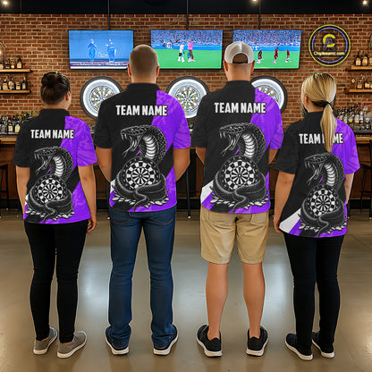 Custom Purple Cobra Snake Darts Shirt for Men Darts Team Jerseys Dartboard Shirt NNT294