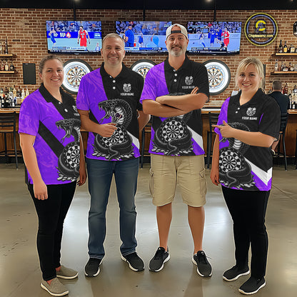 Custom Purple Cobra Snake Darts Shirt for Women Darts Team Jerseys Dartboard Shirt NNT294