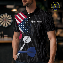 Load image into Gallery viewer, Custom American Flag Dart Shirts For Men Dart Board Shirts Polo &amp; 1/4 Zip Dart Jersey Team NNT126