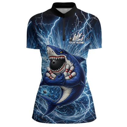 Custom Flame Shake Bowling Jersey for Women Polo & 1/4 Zip Bowling Team Shirts HNT223