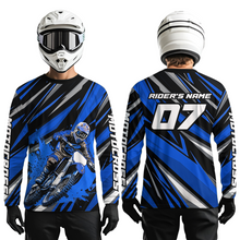 Load image into Gallery viewer, Custom Blue Youth Motocross Jersey Racing for Kid Men Women MX Dirt Bike Shirts UPF30+ DNT47