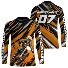 Load image into Gallery viewer, Custom Orange Youth Motocross Jersey Racing for Kid Men Women MX Dirt Bike Shirts UPF30+ DNT47