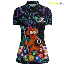 Load image into Gallery viewer, Custom Teal Purple Chicken 8 Ball Billiard Shirt for Women Billiard Jerseys Team Billiard League NNT197