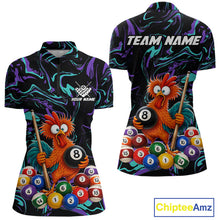 Load image into Gallery viewer, Custom Teal Purple Chicken 8 Ball Billiard Shirt for Women Billiard Jerseys Team Billiard League NNT197