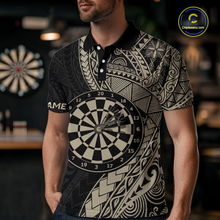 Load image into Gallery viewer, Custom Yellow Tribal Dart Shirts for Men Dart Team Jersey Dartboard Gifts Polo &amp; 1/4 Zip NNT163