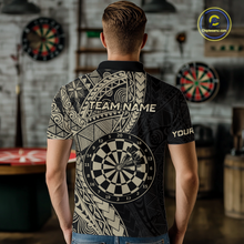 Load image into Gallery viewer, Custom Yellow Tribal Dart Shirts for Men Dart Team Jersey Dartboard Gifts Polo &amp; 1/4 Zip NNT163