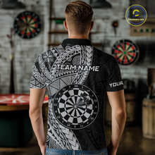 Load image into Gallery viewer, Custom White Tribal Dart Shirts for Men Dart Team Jersey Dartboard Gifts Polo &amp; 1/4 Zip NNT163